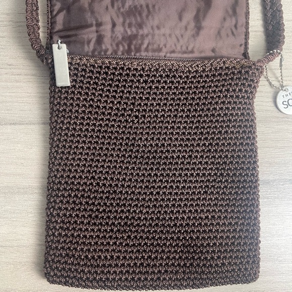 The Sak | The Costa Mesa Crossbody Crochet Flap Purse Chocolate Brown Handmade - Picture 3 of 7